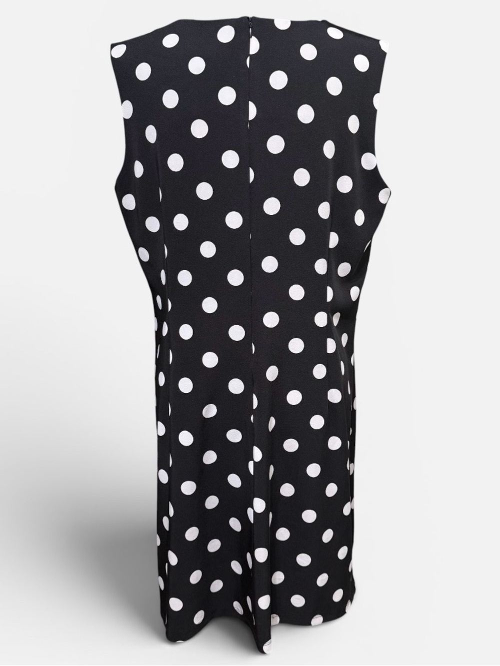 Voir Voir Dress Black White Polka Dot Sleeveless Swing A Line Stretch Size 14 - Picture 4 of 7
